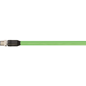 Industrial Profinet cables, PVC, connector A: M12 d-coded pin straight, connector B: open cable end, 12.5xd