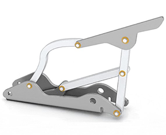 Multi-link hinge in the car