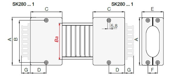 e-skin SK28 mounting bracket drawing