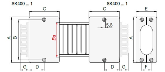 e-skin SK40 mounting bracket drawing